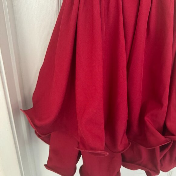 NWT, Showpo. Women's Bubbly Layered Mini Dress with Straps, Color Red, Size 10 - Picture 4 of 13